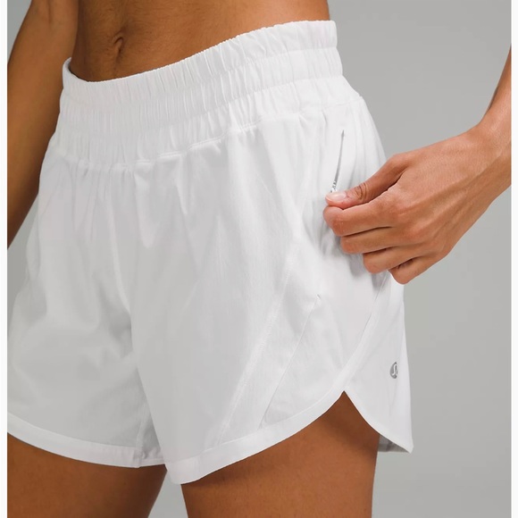 lululemon athletica Pants - LuLuLemon Track That Mid-Rise Lined White Shorts 5"